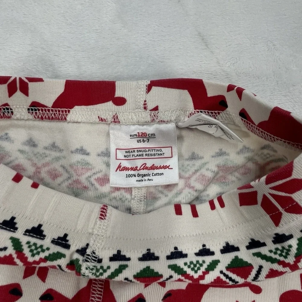 Hanna Andersson Organic Cotton Christmas Pajamas Unisex Kids 6-7 Holiday Winter